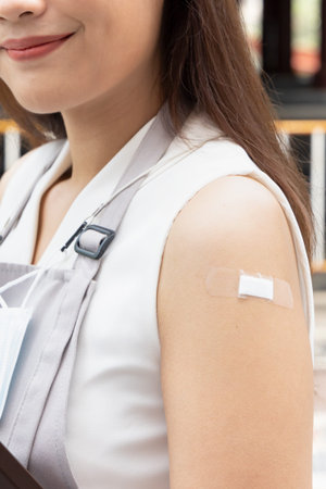 Reopening restaurant and catering business with vaccinated service worker, concept of frontline...