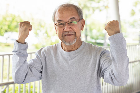 Successful happy asian old senior manの写真素材