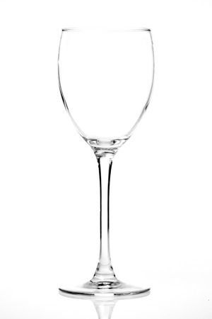 silhouette of Empty wine glass. isolated on a white backgroundの写真素材