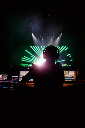 Sound manager on live rock concert, disco showの写真素材