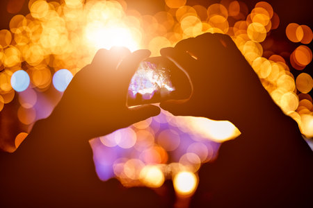 Hands with a smartphone records live music festival, Taking photo of concert stage, live concert, music festival, happy youth, luxury partyの写真素材