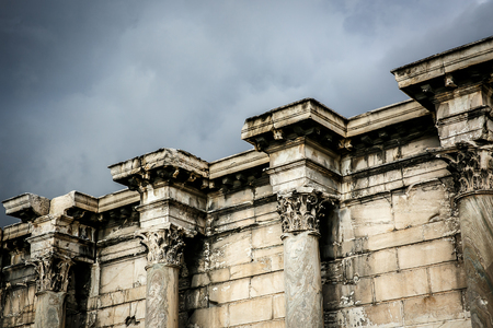 Greek pillars under Akropolis, Athens. Close-upの写真素材