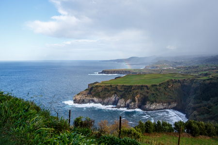 Meadows on the ocean. San Miguel, Azoresの写真素材