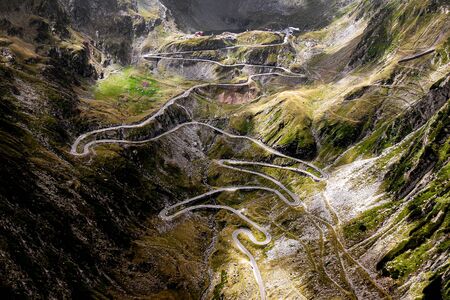 Winding mountain road. Transfagarasan is one of the most spectacular mountain roads in the world. Romaniaの写真素材