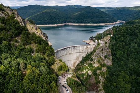 Dam in the mountains, Romaniaの写真素材