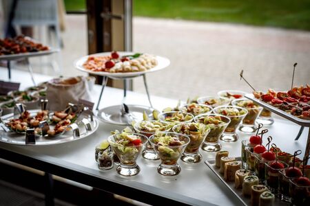 Different fresh snacks before the event.の写真素材