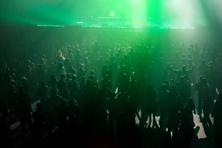 Crowd, people in front of the stage.の写真素材