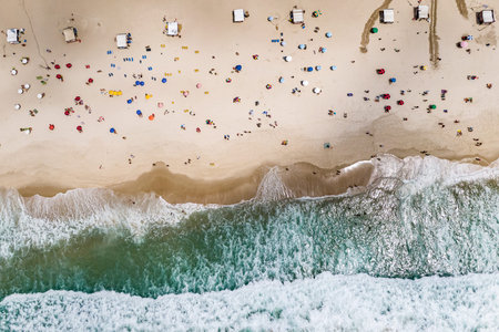 Aerial view of Copacabana Beach.