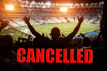 Canceled Sports Match Concept. Ban on mass eventsの写真素材