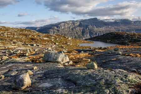 Stone and water landscape in the mountainsの写真素材