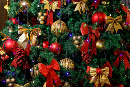 Decorations on a Christmas tree