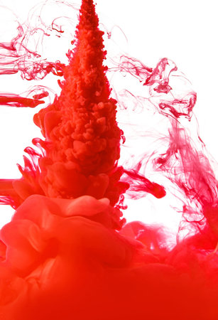 Abstract red background. Splashes on white