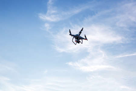 Drone in the blue skyの写真素材