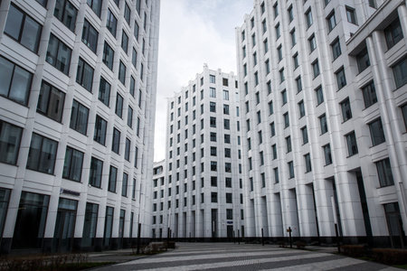 Modern business quarter in the city