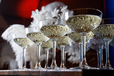 Vintage wine glasses at the event