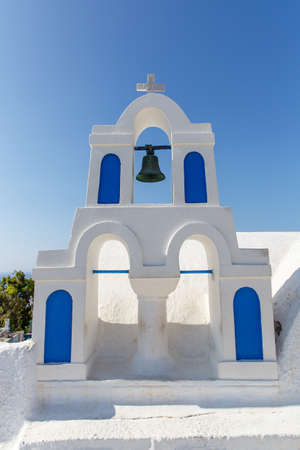 Classical bell tower of greek churchの写真素材
