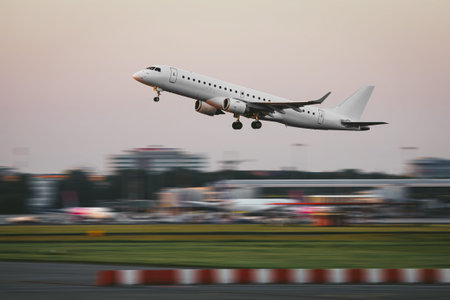 Airplane taking off from the airport