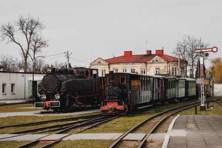 Steam locomotive at the railway station