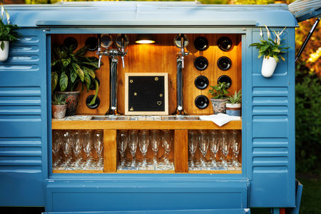 Pouring champagne spot at the wedding eventの写真素材