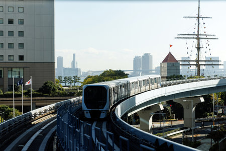 Modern Urban Rail Transit Systems in Japan, Monorail in Tokyo.の写真素材