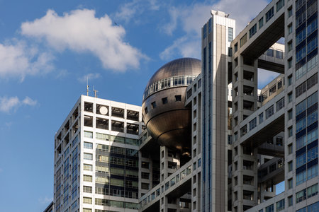 Fuji Tv building in Tokyo, Japanの写真素材
