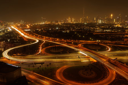 A major interchange in Dubai.の写真素材