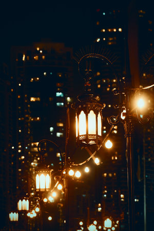 Street lamp on the streets of Dubai.の写真素材