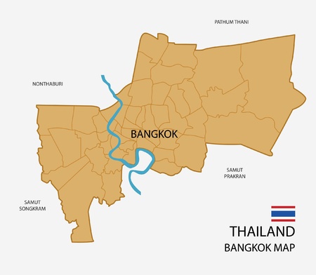 Thailand, Bangkok Province Map isolatedのイラスト素材