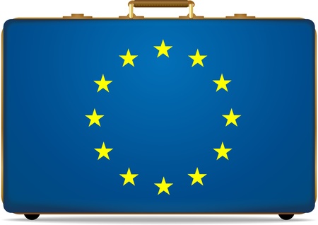 travel luggage with EU flag screenのイラスト素材