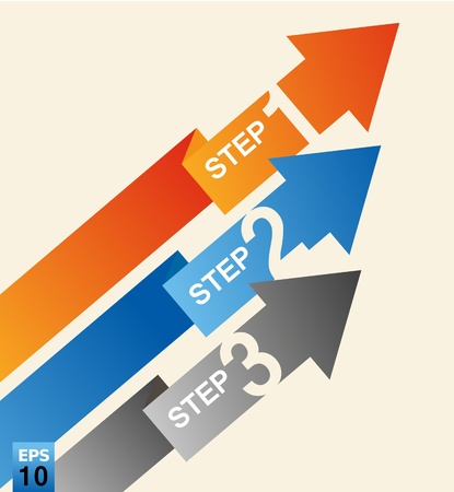 color arrow 3 stepのイラスト素材