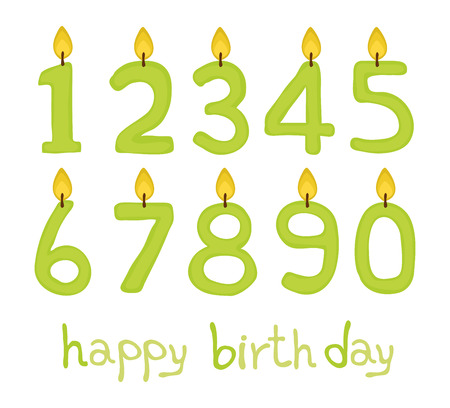 happy birthday candle setのイラスト素材