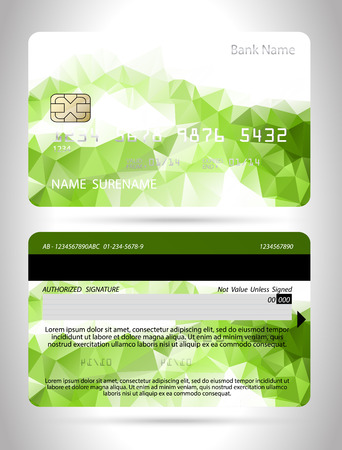 Credit card template with polygon design ,isolatedのイラスト素材