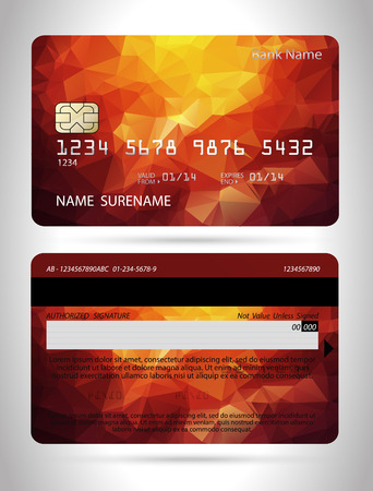 Credit card template with polygon design ,isolatedのイラスト素材