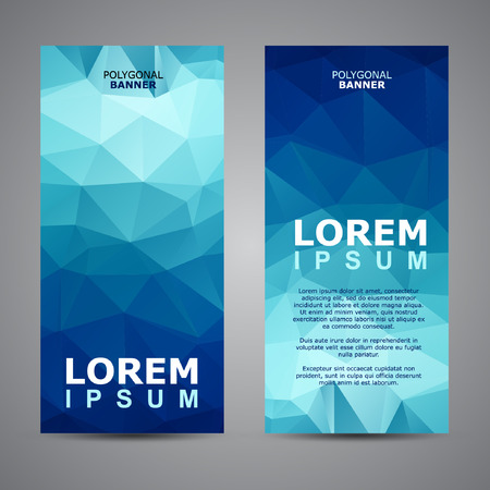 Polygon Banner, Colour polygon template with sample textのイラスト素材