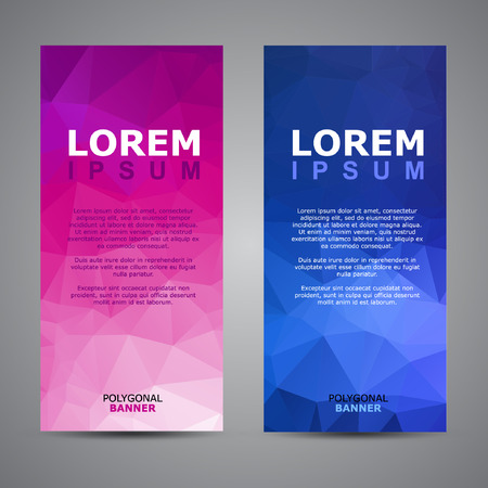 Polygon Banner, Colour polygon template with sample textのイラスト素材