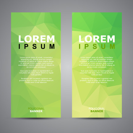Polygon Banner, Colour polygon template with sample textのイラスト素材