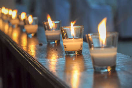 candle in glassの写真素材