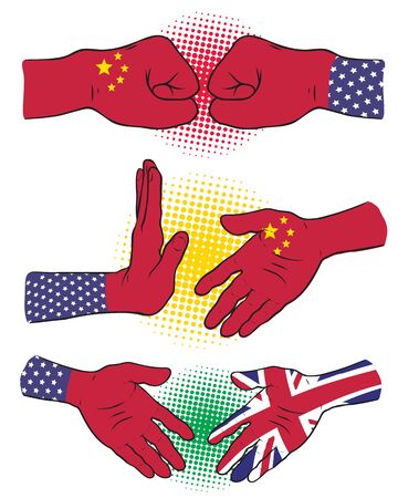 International relations Hand and fistのイラスト素材