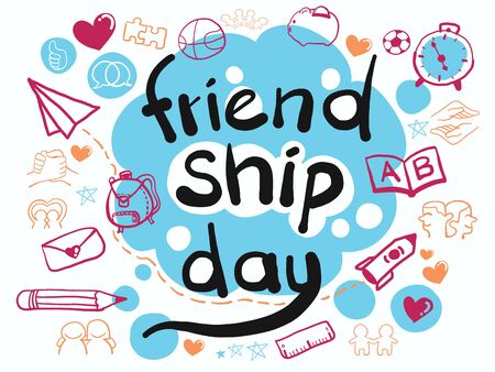 friendship day doodleのイラスト素材