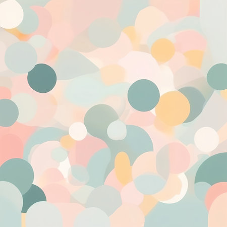 Abstract background with colorful circles in pastel colors. AI generated illustration.の素材