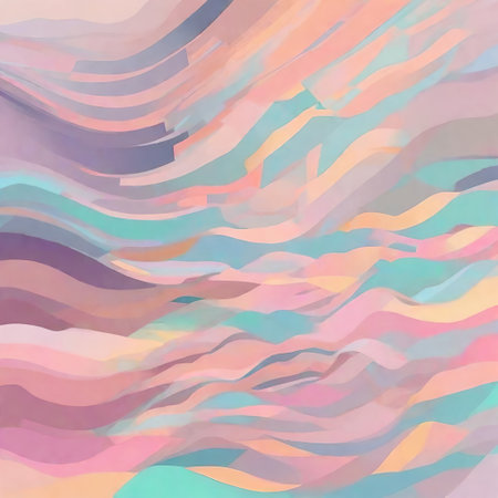 Abstract background with wavy lines in pastel colors. AI generated illustrationの素材