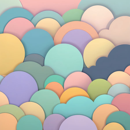 Colorful abstract background with paper cut shapes. AI generated illustrationの素材