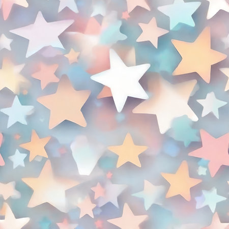 Colorful bokeh background with stars in pastel colors. AI generatedの素材