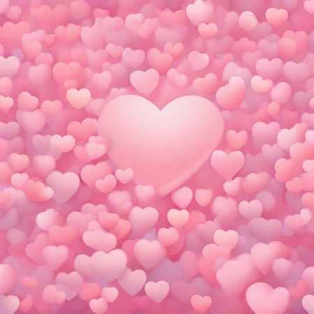 Valentines day background with pink hearts. AI generatedの素材