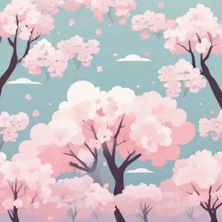 Cherry blossom sakura background. AI generated illustration.の素材
