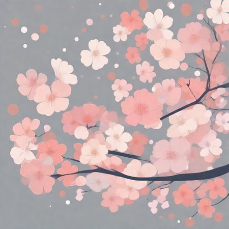 Cherry blossom background in watercolor style. AI generated illustration.の素材