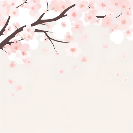 cherry blossom background with place for your text, AI generated illustrationの素材