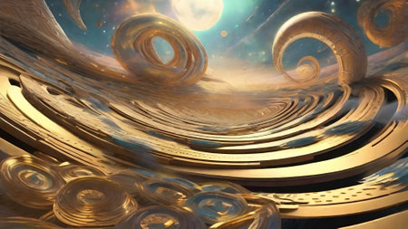 3D rendering of abstract background for creative art ,design and entertainment. AI generated.の素材