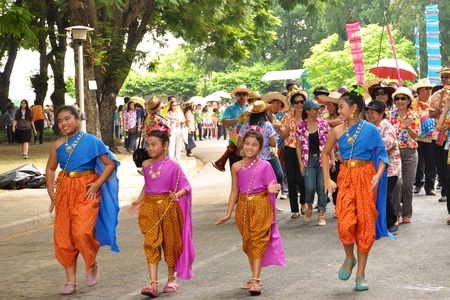 Fun parade on songkran festivalの素材