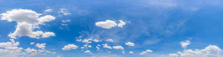Panorama view of Sky background, Soft cloud in the blue sky on a sunny day.